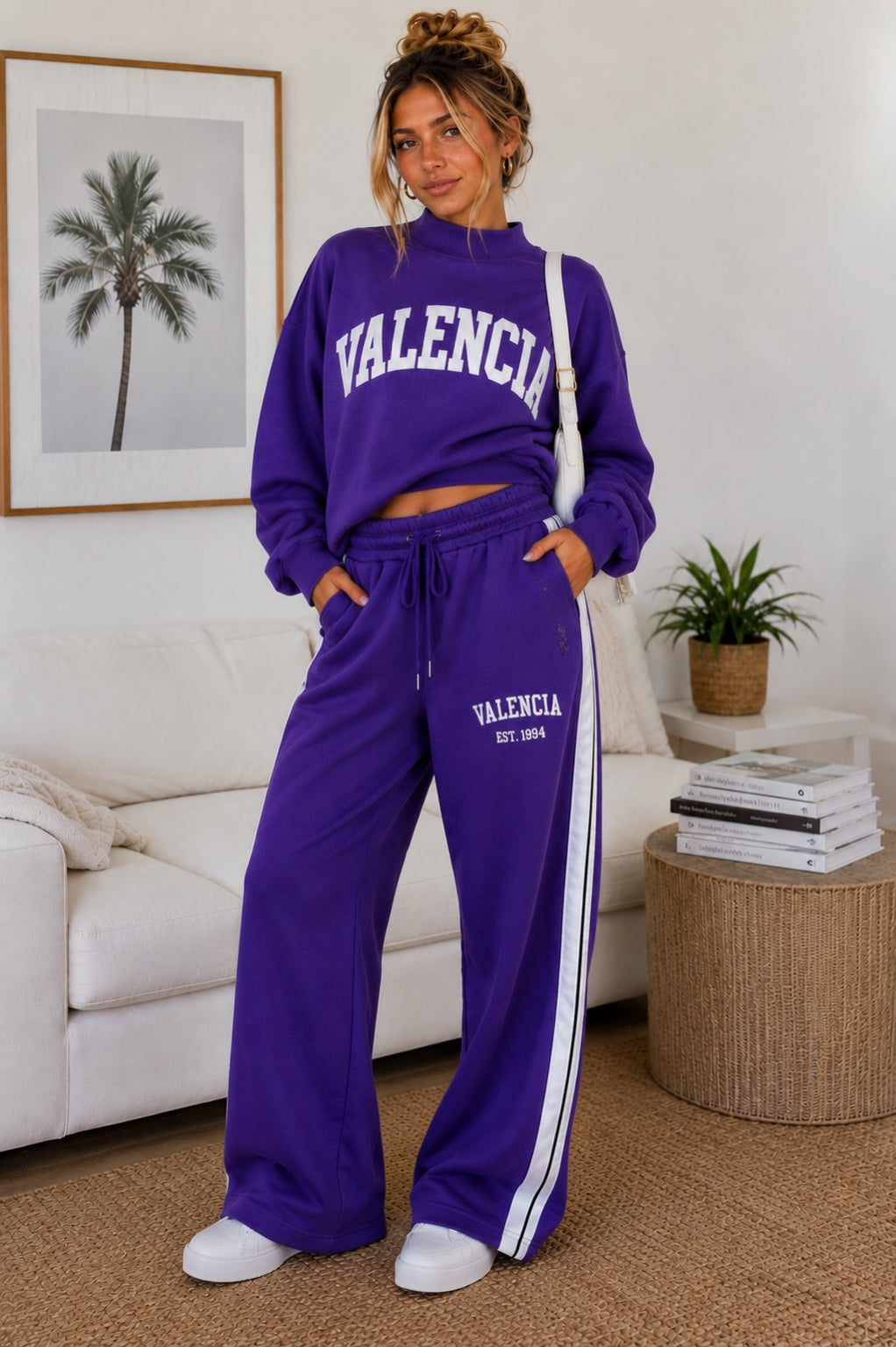 Valencia Purple Mock Neck