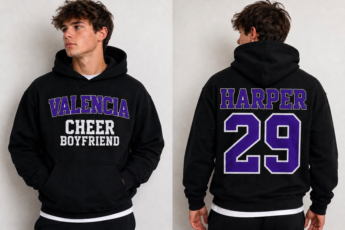 Valencia Cheer Personalized Hoodie (Cheer Boyfriend)