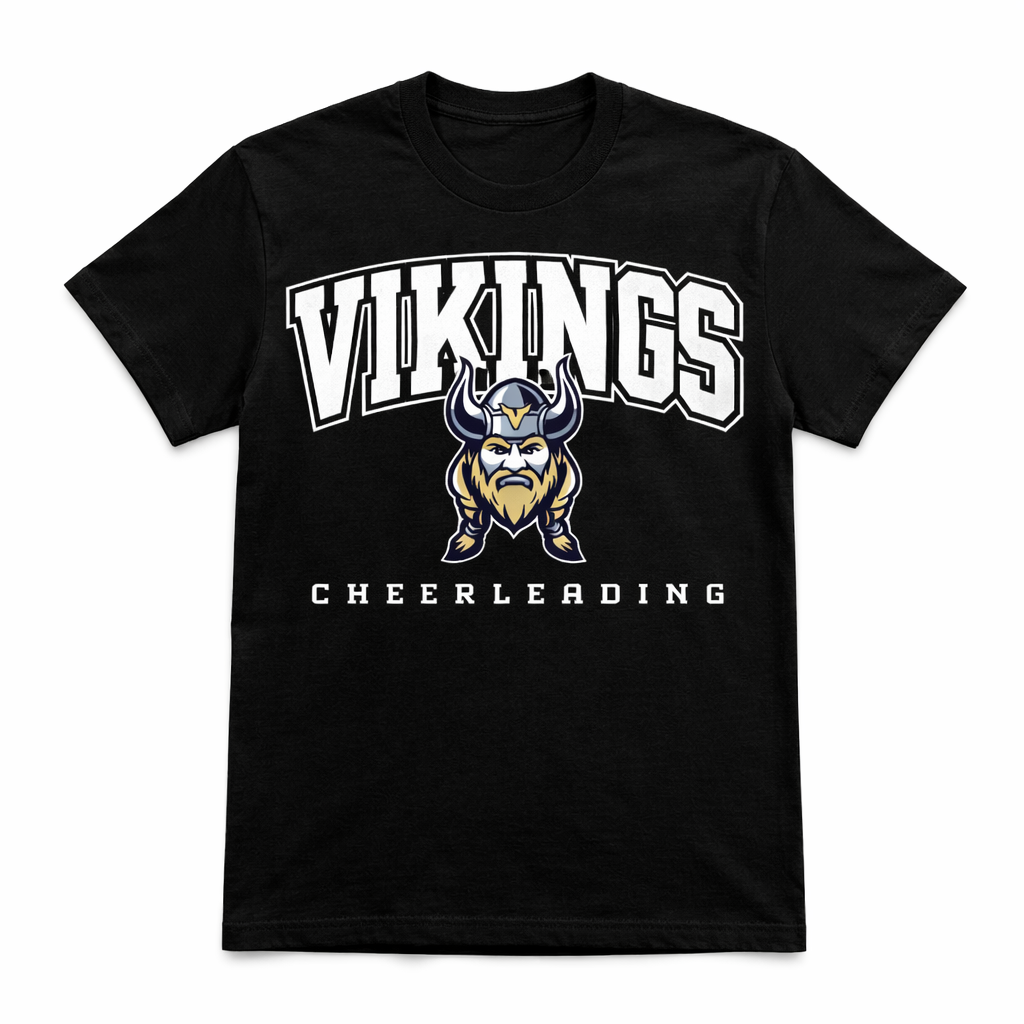 Vikings Cheerleading  Black T Shirt (Unisex)