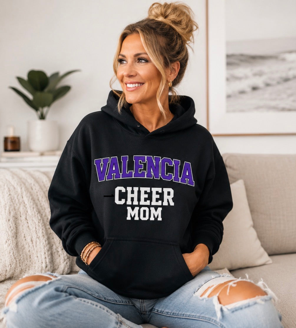 Valencia Cheer Personalized Hoodie (Cheer Mom)