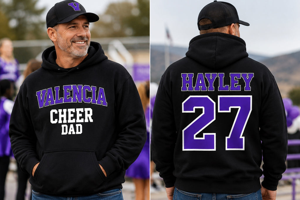 Valencia Cheer Personalized Hoodie (Cheer Dad)