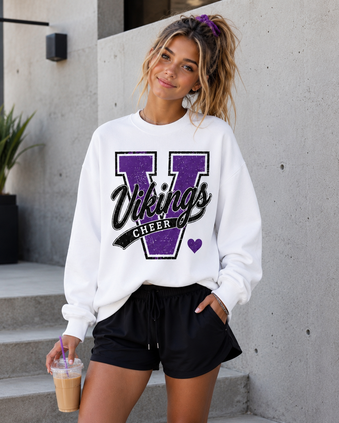 Valencia Cheer White Crew Neck