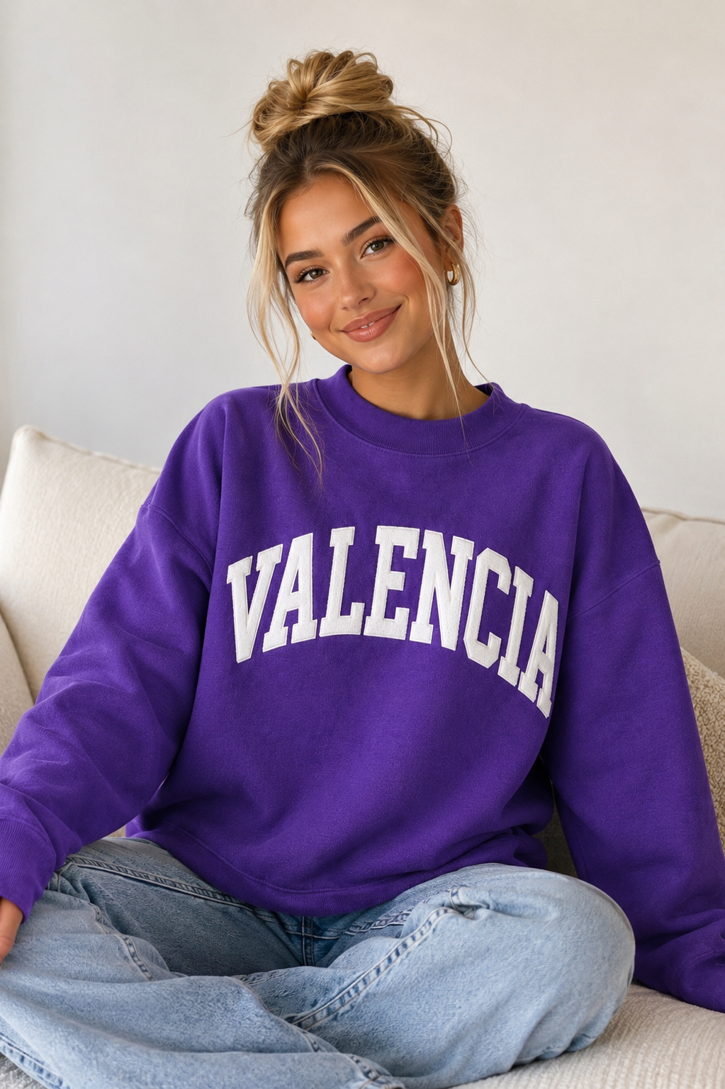 Valencia Purple Mock Neck