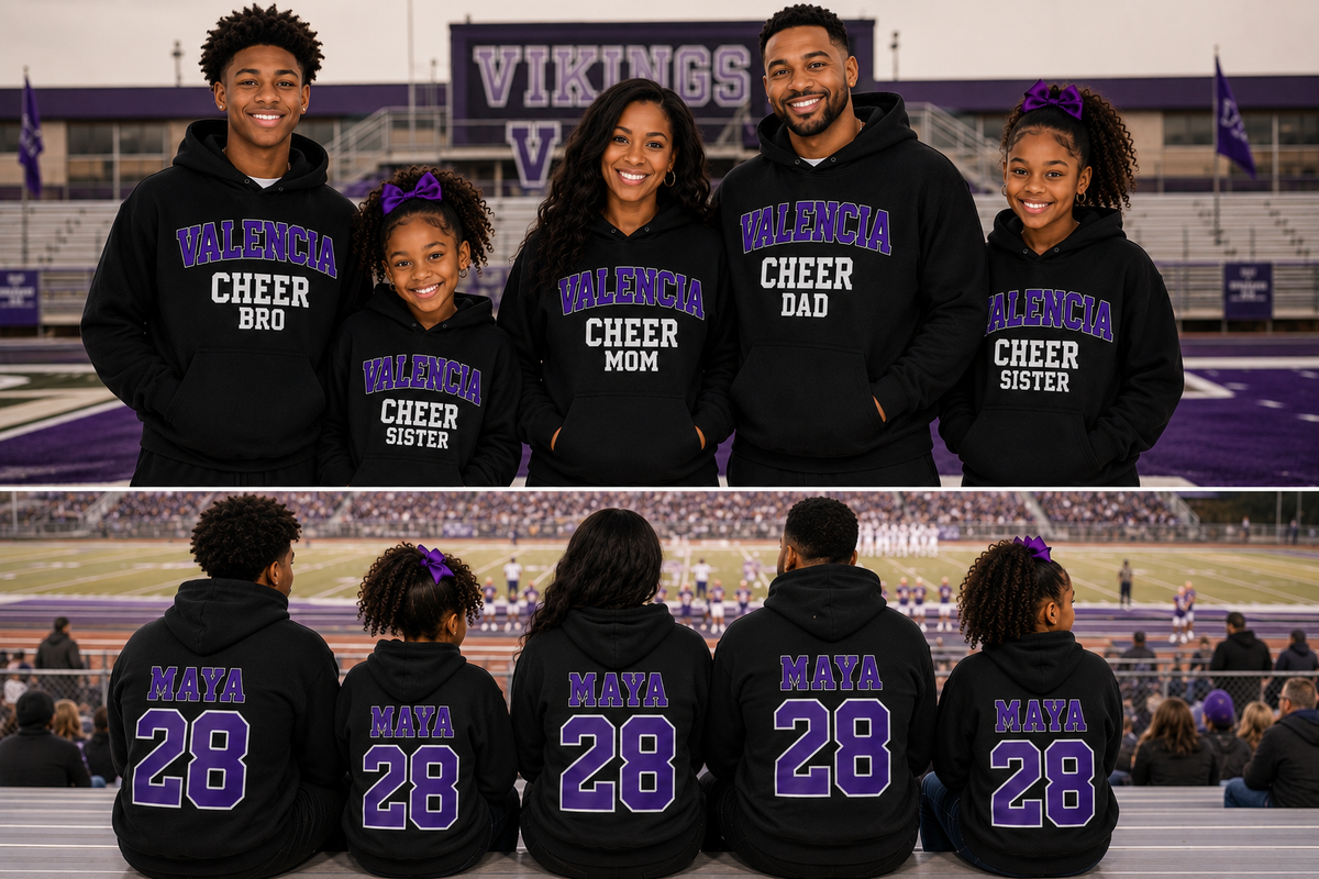 Valencia Cheer Personalized Hoodie (Cheer Bro)