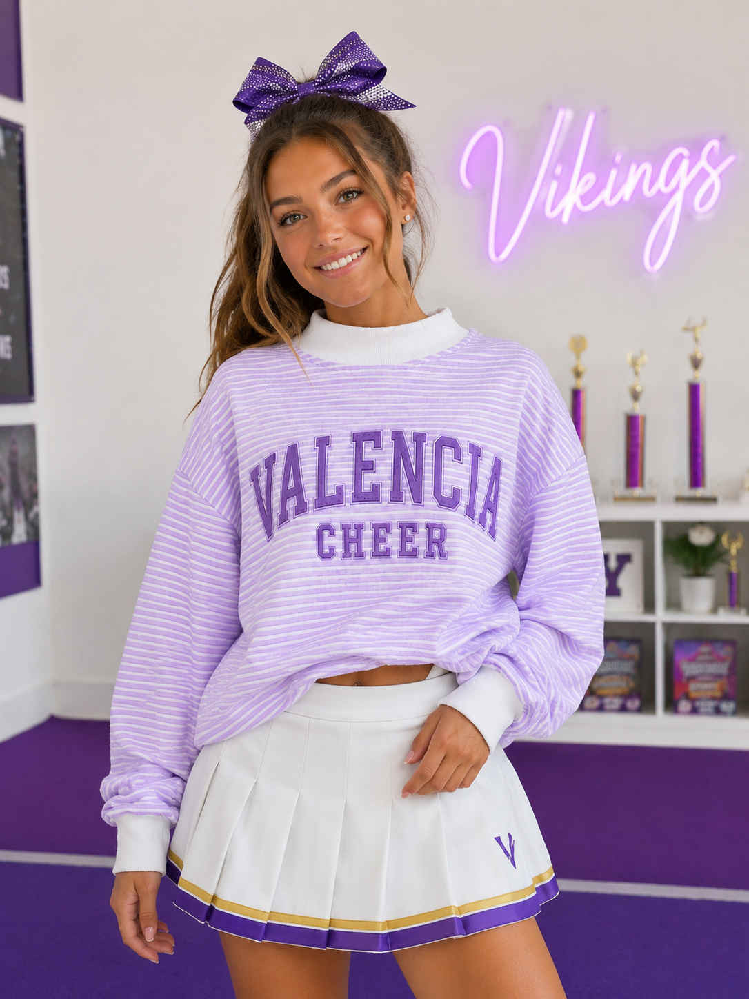 Valencia Cheer Striped Sweatshirt