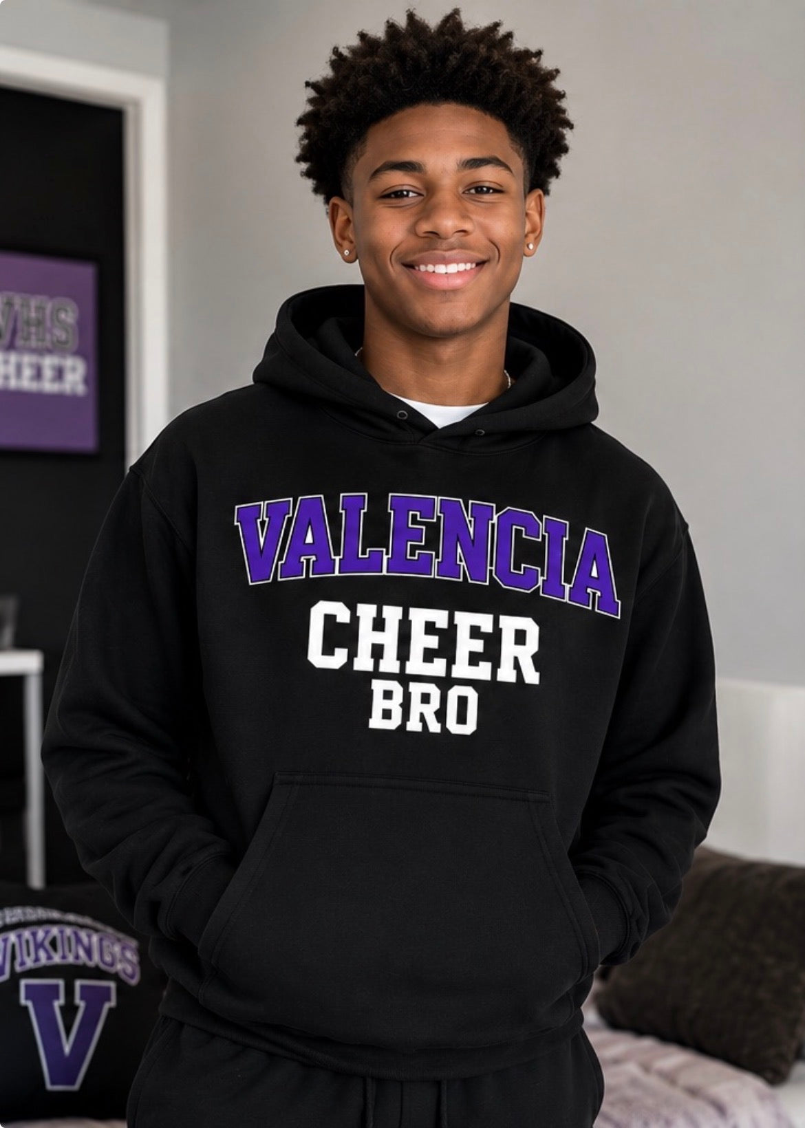 Valencia Cheer Personalized Hoodie (Cheer Bro)