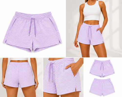 Purple Striped Shorts