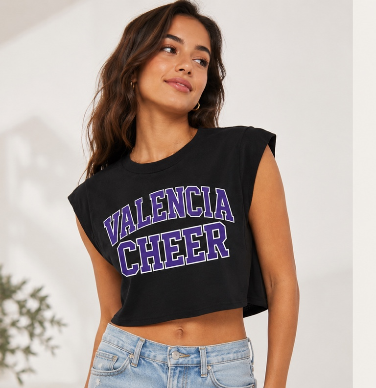 Valencia Cheer Cropped Muscle Tank